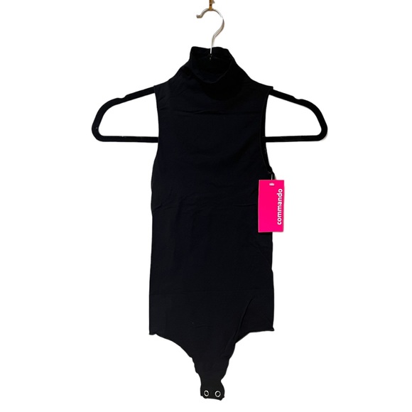 Commando Seamless Mock-Neck Thong Bodysuit in Black (OS) - Picture 7 of 12